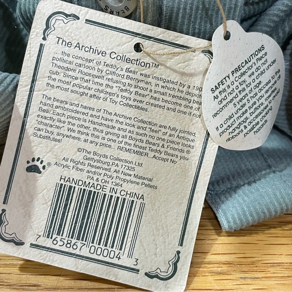 Vintage Boyd’s Bears Marie B Bearlove Plush Teddy Style #912626, 14" Jointed NEW - Picture 8 of 9